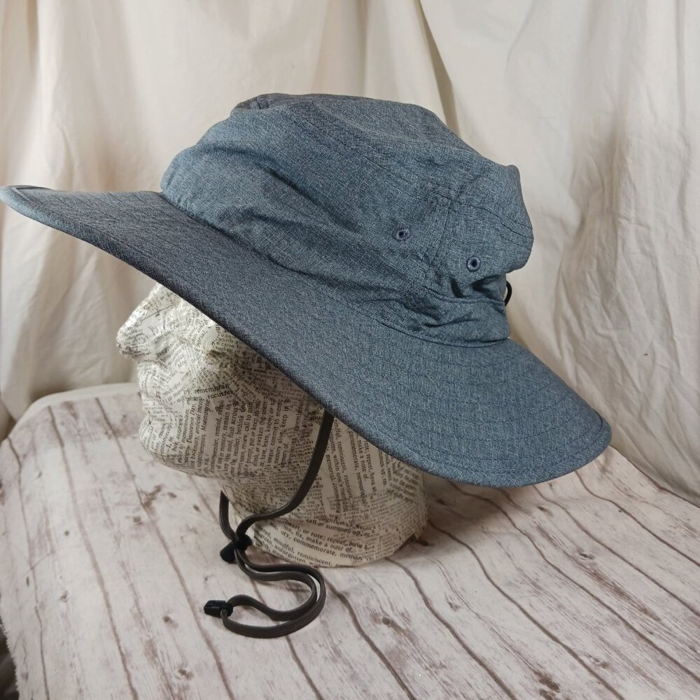 Solar Escape Blue-Gray Explorer Boonie UV Wide Brim Hat Adjustable Chin Strap OS